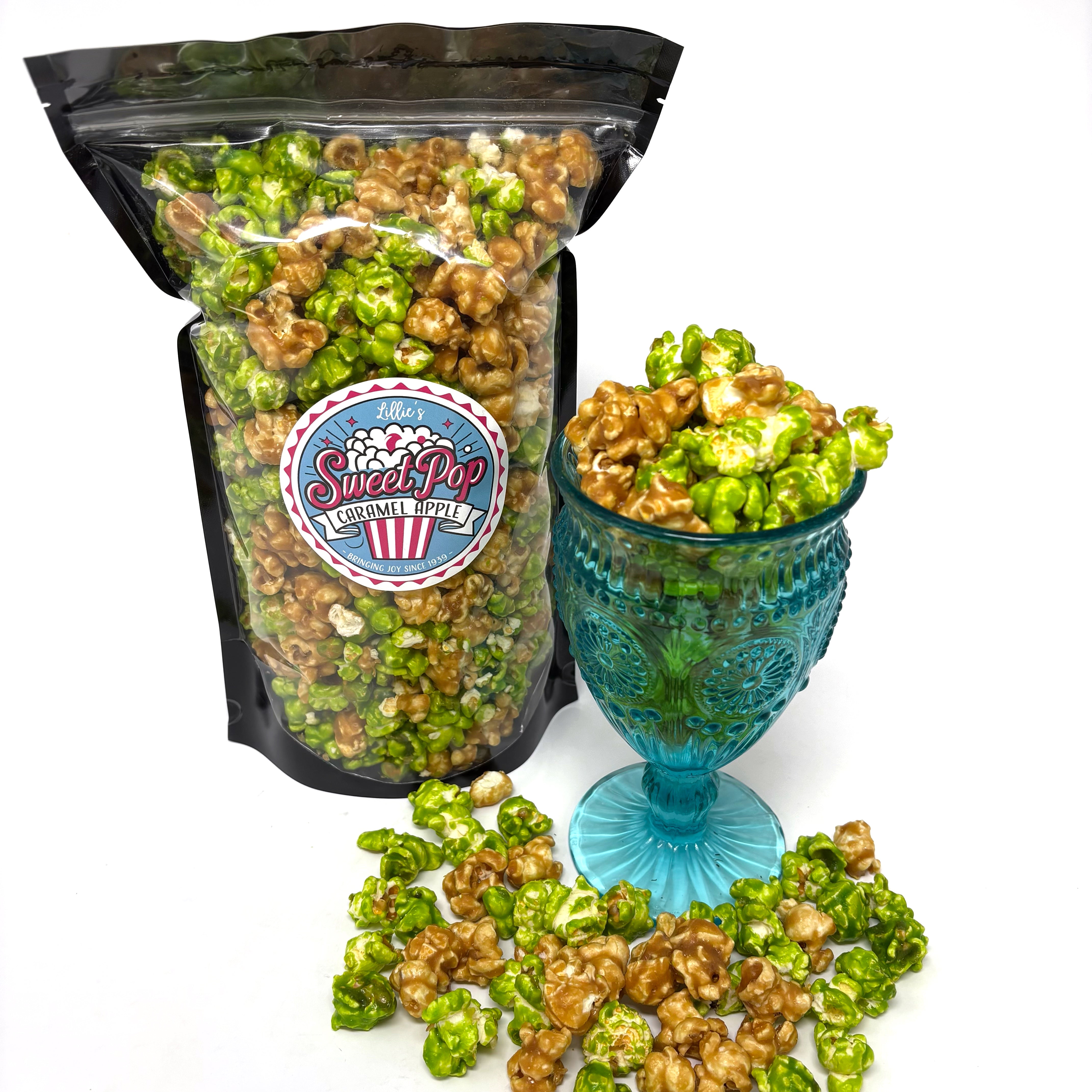 Our Caramel Apple Popcorn combines the crisp sweet and sour taste from our apple popcorn, with the rich, buttery flavor of our handcrafted caramel popcorn.