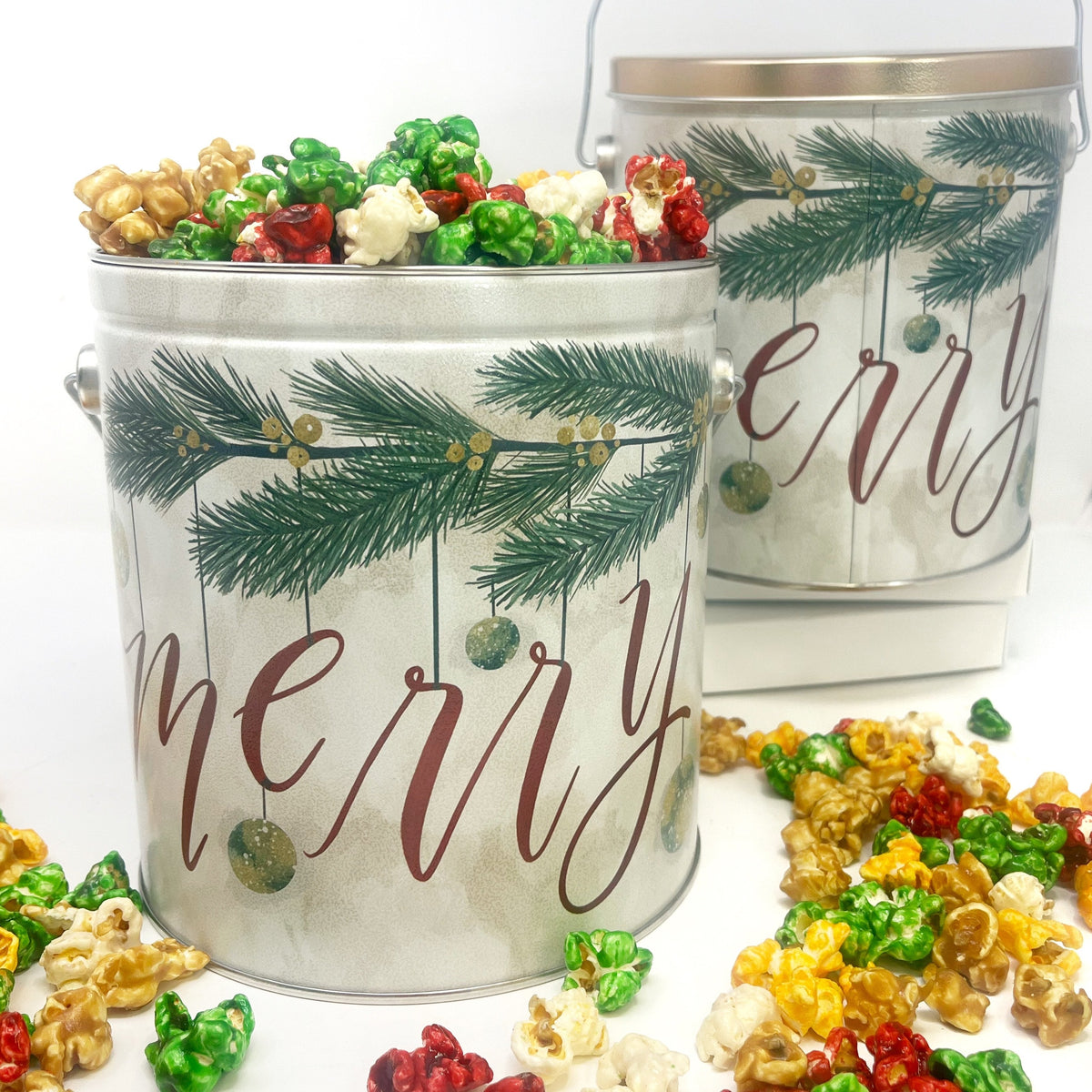 Merry Christmas Gourmet Popcorn Tins
