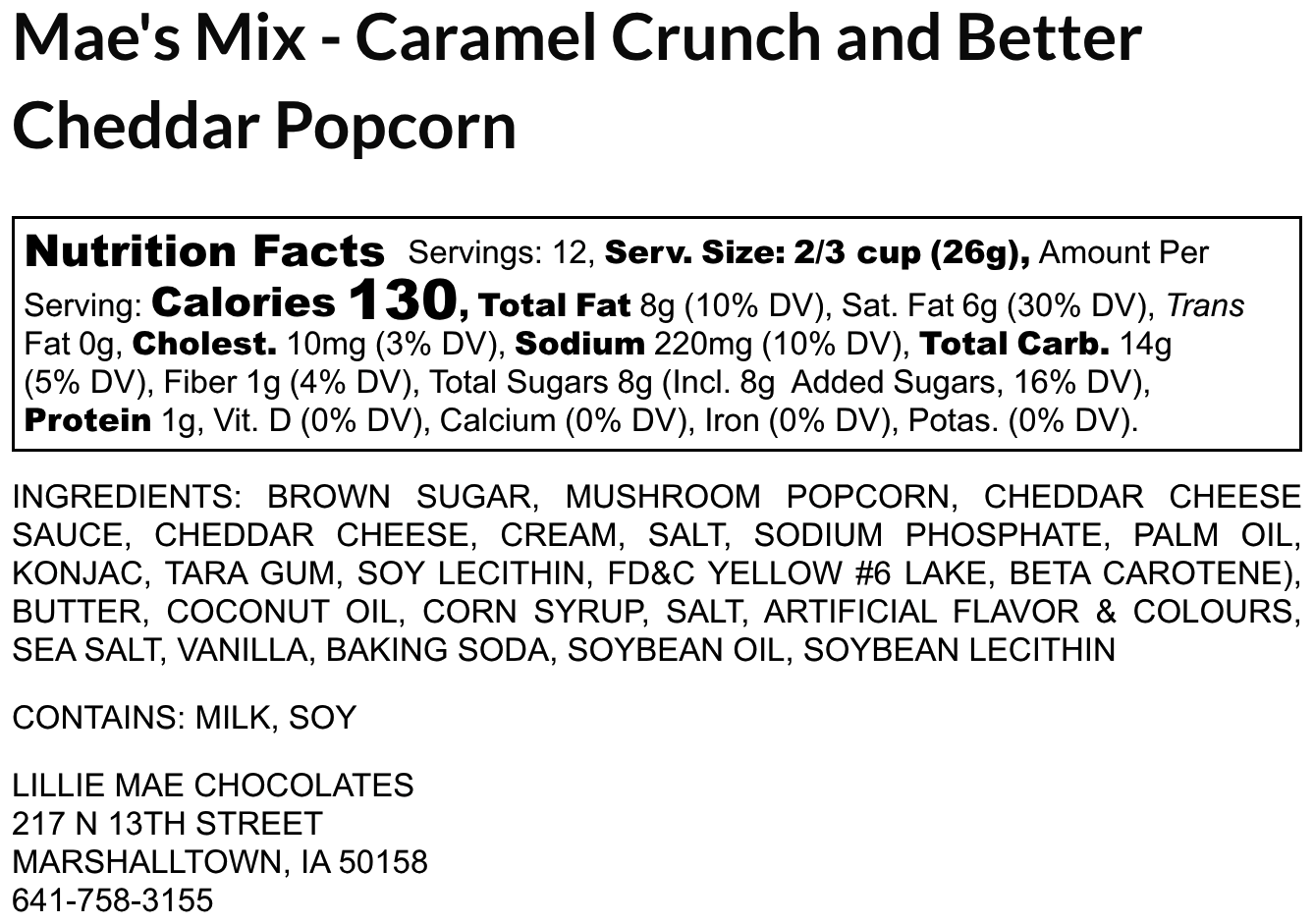 Mae's Mix allergens: Milk, soy